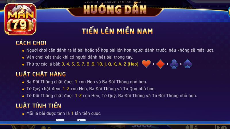 Anh em trước khi vào bàn nhớ tìm hiểu thật kỹ các quy tắc thứ tự về chất và chặt bài 